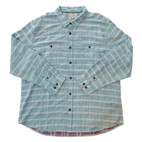 Carbon2Cobalt Men's XXL Blue Button-down Long Sleeve w/ Multi-color Detailing - Picture 2 of 14